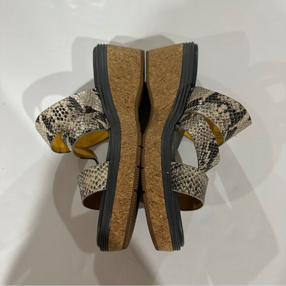 Cole Haan Allesa Grand‎ Platform Wedge Slide Sandals in Roccia Snake Size 11 - Picture 3 of 12